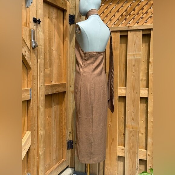 🆕 CULT GAIA 🧿 NWOT Romia Button-Detail Dress, Affogato Brown - Sz M - Picture 7 of 16